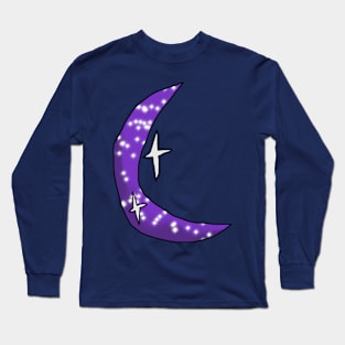 Crescent Purple Sparkly Moon Long Sleeve T-Shirt